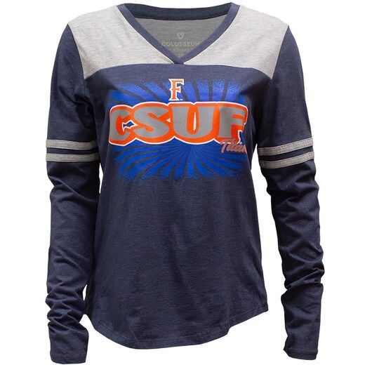 Colosseum CSUF Deuces Long Sleeve Tee - Navy